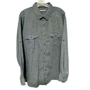 Alfani Big & Tall Gray Button-Up Shirt‎